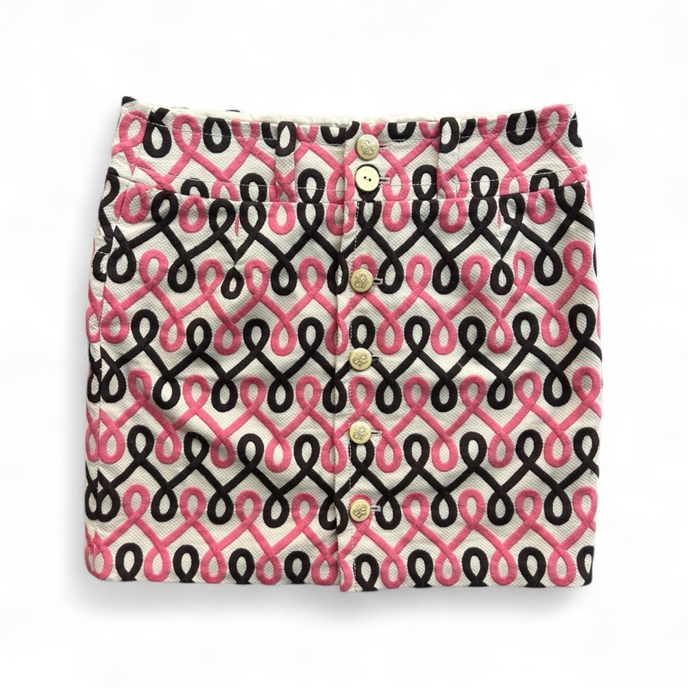 Juicy Couture Pink and Brown Embroidered Mini Skirt - Picture 2 of 6